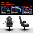 X ROCKER PC COMPUTER VIDEO GAMING OFFICE PEDESTAL CHAIR BUILT IN AUDIO - BLACK - Like New