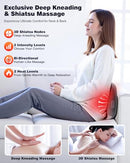 JZBRAIN SHIATSU BACK AND NECK MASSAGER WITH HEAT DEEP KNEADING MASSAGE - GRAY - Like New