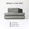 CGK UNLIMITED KING 6 PIECE HOTEL SLEEPS 1 FLAT 1 FITTED 4 PILLOWCASES - GREY - Like New