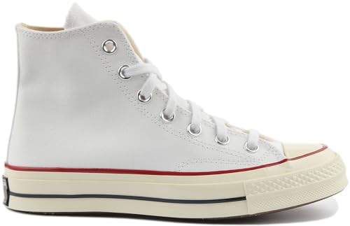 CONVERSE MEN'S TAYLOR CHUCK 70 HI, SIZE MEN'S 5 WOMEN'S 7, WHITE/GARNET/EGRET - Like New