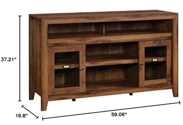 Sauder Dakota Pass Entertainment Credenza For 60" TVs Grand Walnut 421479 Like New