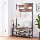 HOMBAZAAR COAT RACK 3 IN 1 HALL TREE, BROWN EZ301HT-3BN - Like New