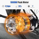 ZDZA ELECTRIC BIKE 1000W PEAK MOTOR 26” ELECTRIC MOUNTAIN BIKE ZA04 - BLACK - Like New