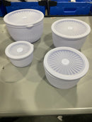 KITCHEN THEORY 4-PIECE NESTING BOWL SET WITH CLEAR LIDS - PURPLE - Brand New