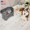 Neater Pet Brands Neater Feeder Deluxe Mess Proof Dog Bowls Elevated - Gunmetal - Brand New