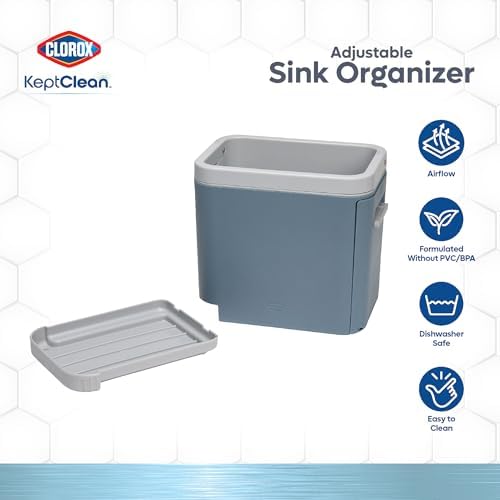 CLOROX KEPTCLEAN KITCHEN SINK ORGANIZER SPACE - STEEL BLUE - Like New