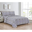 BIBB HOME EGYPTIAN LUXURY 1800 COUNT 4 PIECE SET LILAC MEDALLION -SIZE KING - Brand New