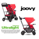 Joovy Caboose Ultralight Sit and Stand Double Stroller, Rear Seat, 8111 - Red - Like New