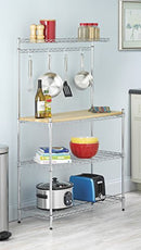 WHITMOR SUPREME BAKER’S RACK FOOD SAFE REMOVABLE WOOD CUTTING BOARD - CHROME - Like New