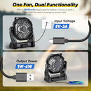 MATULSA Camping Fan Rechargeable - USB Outdoor Portable Fans 10-Inch - BLACK - Brand New