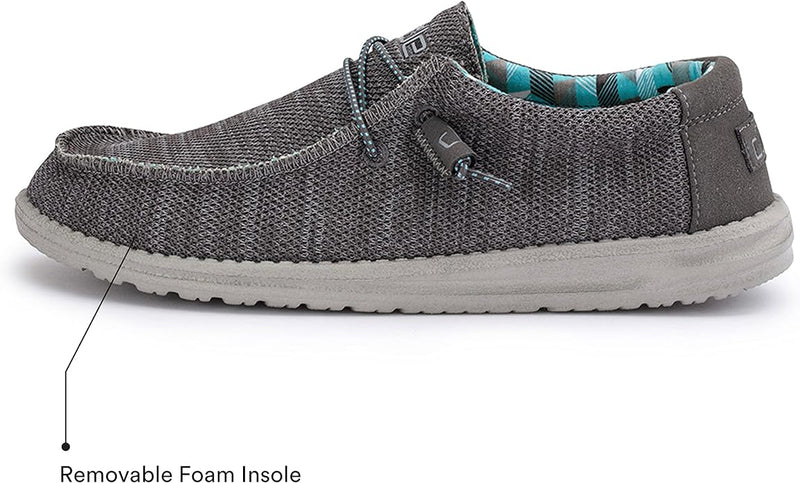 110354000 Hey Dude Wally Sox Charcoal Men's Shoe Charcoal Size 8 - Like New
