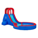 SUNNY & FUN SINGLE RING INFLATABLE WATER SLIDE PARK CLIMBING WALL POOL - BLUE - Brand New