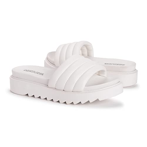1200167-100 MUK LUKS WOMEN'S SUN CATCHER SANDALS WHITE SIZE 8 - Like New