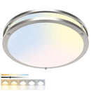 HEPSIDE 13" CEILING LIGHTS, 24W & DIMMABLE FLUSH MOUNT LED CEILING LIGHT- SILVER - Like New