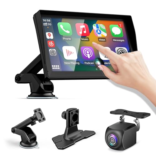 OGASAMI WIRELESS APPLE CARPLAY ANDROID AUTO PORTABLE CAR STEREO 7” - BLACK - Like New