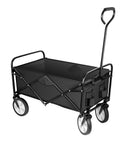 YSSOA ROLLING FOLDING ROLLING COLLAPSIBLE GARDEN CART BLACK - Scratch & Dent