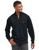 Hanes Men's Originals French Terry Hoodie, Quarter Zip Pullover 4F35 BLACK L - Brand New
