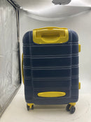 ROCKLAND MELBOURNE 20-INCH HARDSIDE SPINNER CARRY-ON LUGGAGE NAVY BLUE YELLOW - Like New