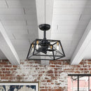 MOTINI Caged Ceiling Fan with LED Light Kit - Black/Gold Brushed Brass - Brand New