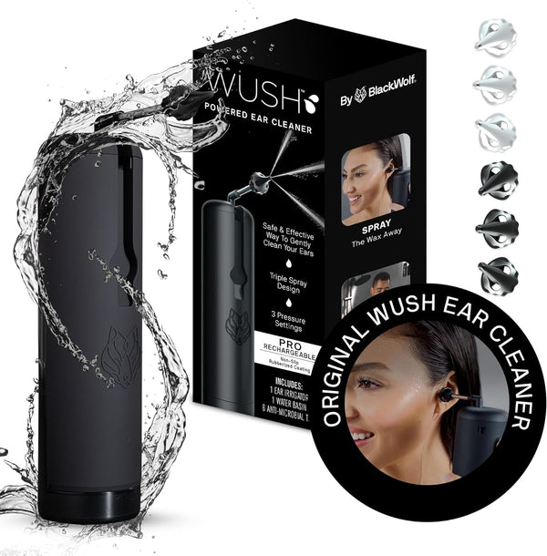 Black Wolf Wush Pro - Water Powered Ear Cleaner - 6 Reusable - Scratch & Dent