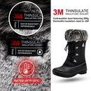 ALEADER Waterproof Snow Boots for Women, Faux Fur Winter Boots Black 7 - Like New