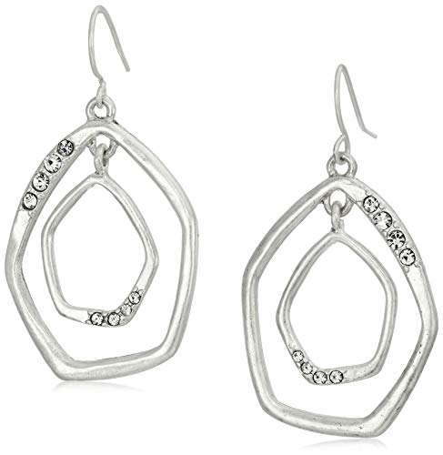 The SAK Pave Orbit Earrings SE0513 - Silver - Brand New