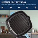 Country Living Enameled Cast Iron Square Griddle Grill Pan Ridges 11" - Blue - Like New
