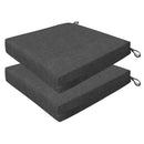 GENERIC OUTDOOR PREMIUM DINING SEAT CUSHION 2-PACK - CHARCOAL GRAY - Like New
