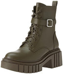 THE DROP WOMEN'S KOI LACE UP PLATFORM BOOTS - SIZE: WOMEN 8 (AU/UK W6) - OLIVE - Brand New