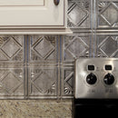FASADÉ Backsplash Panel Crosshatch Silver 4 Decorative Vinyl Backsplash Panel - Brand New