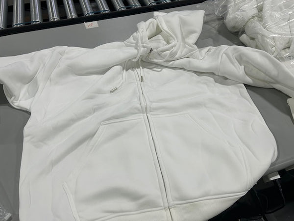 GENERIC WHITE 3XL HOODIE JACKET - SIZE: MEN 3XL WOMEN 3XL - WHITE - Like New