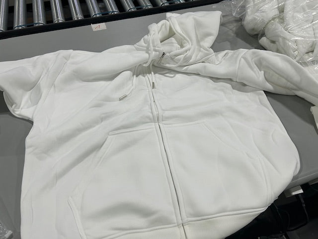 GENERIC WHITE 3XL HOODIE JACKET - SIZE: MEN 3XL WOMEN 3XL - WHITE - Like New