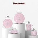 HomeVss 20pc Dinnerware Set Plate Bowl Set Stoneware Dishes B0BM8JXKZT - Pink - Brand New