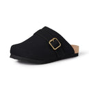 AMAZON ESSENTIALS WOMEN'S CLOGS - SIZE: 9 - BLACK FAUX SUEDE/FAUX FUR - Brand New