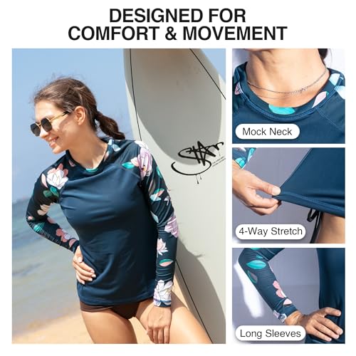 KANU SURF WOMENS KERI LONG-SLEEVE UPF 50+ RASHGUARD SIZE: WOMEN L DARREN NAVY - Brand New