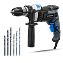 HAMMERHEAD 7.5AMP 1/2" VARIABLE SPEED HAMMER DRILL 6PCS BIT - BLACK/BLUE - Like New