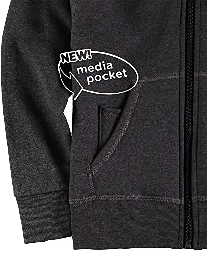 HANES BIG BOYS' COMFORTBLEND ECOSMART FULL-ZIP HOODIE, SLATE HEATHER GRAY M - Brand New