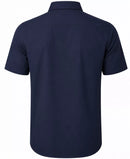 JAMES TAILOR SHORT SLEEVE DRESS BUTTON DOWN SHIRT - SIZE: MEN M - NAVY - Brand New