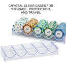 JIESITE CLEAR ACRYLIC POKER CHIP RACK WITHOUT LID CASINO POKER CHIP TRAY RACK - Like New