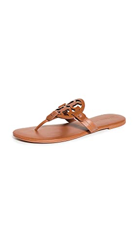 90582 Tory Burch Women's Miller Soft Sandals, Bourbon Miele, Size 9 Like New