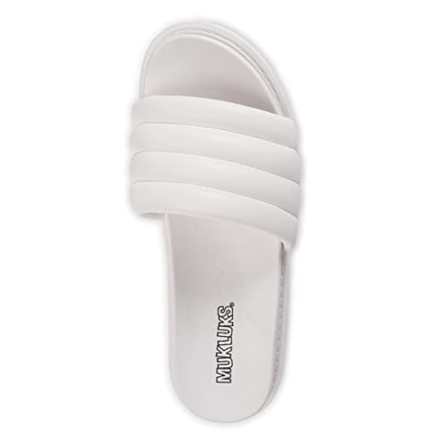 1200167-100 MUK LUKS WOMEN'S SUN CATCHER SANDALS WHITE SIZE 8 - Scratch & Dent