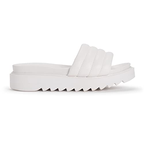 1200167-100 MUK LUKS WOMEN'S SUN CATCHER SANDALS WHITE SIZE 8 - Like New