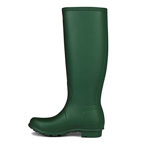 WTT1000RMA HUNTER WOMENS ORIGINAL TALL WELLINGTONS RAIN BOOT SIZE 5 GREEN - Like New