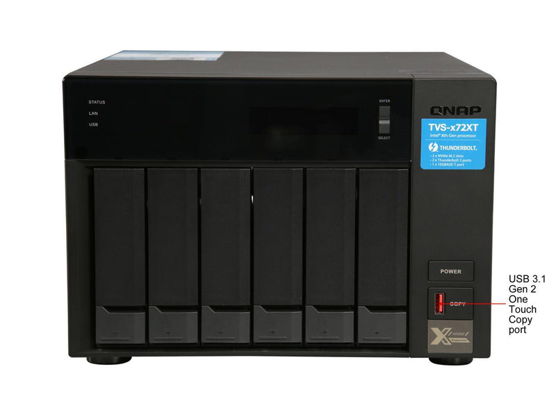 QNAP TVS-672XT-i3-8G-US Diskless System Network Storage