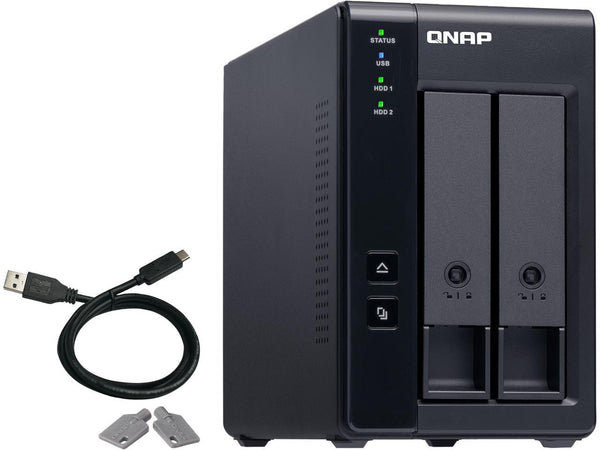 QNAP TR-002-US 2 Bay Type-C Direct Attached Storage DAS Expansion with Hardware