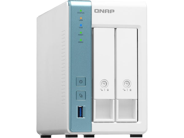 QNAP 2-Bay Personal Cloud NAS for Backup and Data Sharing 4-core 1.7GHz 1GB RAM