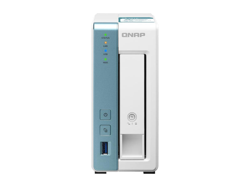 QNAP 1-Bay Personal Cloud NAS for Backup and Data Sharing 4-core 1.7GHz 1GB RAM