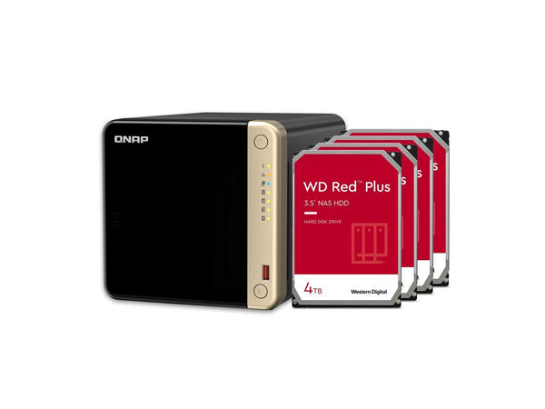 QNAP 4 Bay NAS with 12TB Storage Capacity, Preconfigured RAID 5 Western Digital