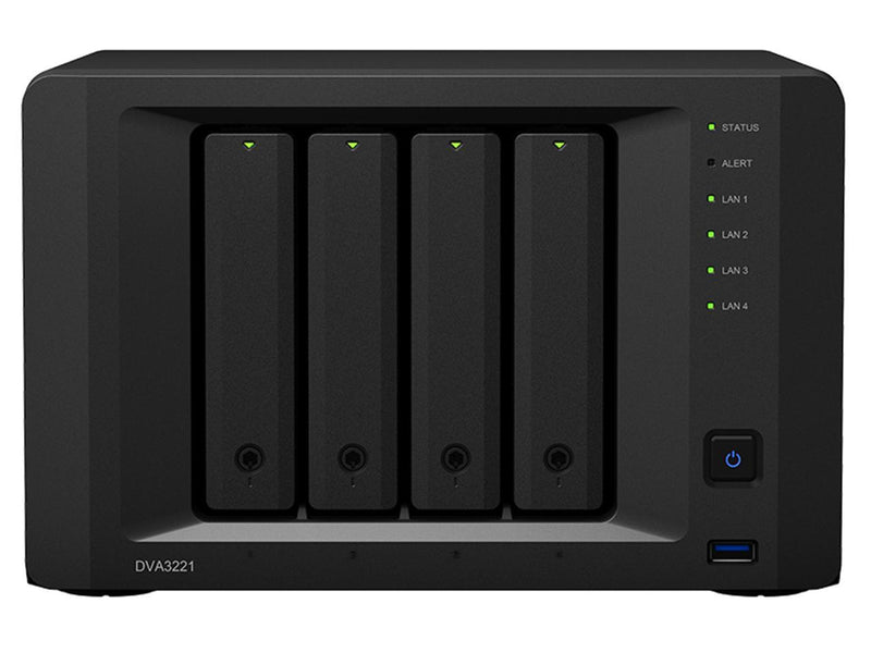 Synology 4 Bay NVR Deep Learning Video Analytics DVA3221 (Diskless)