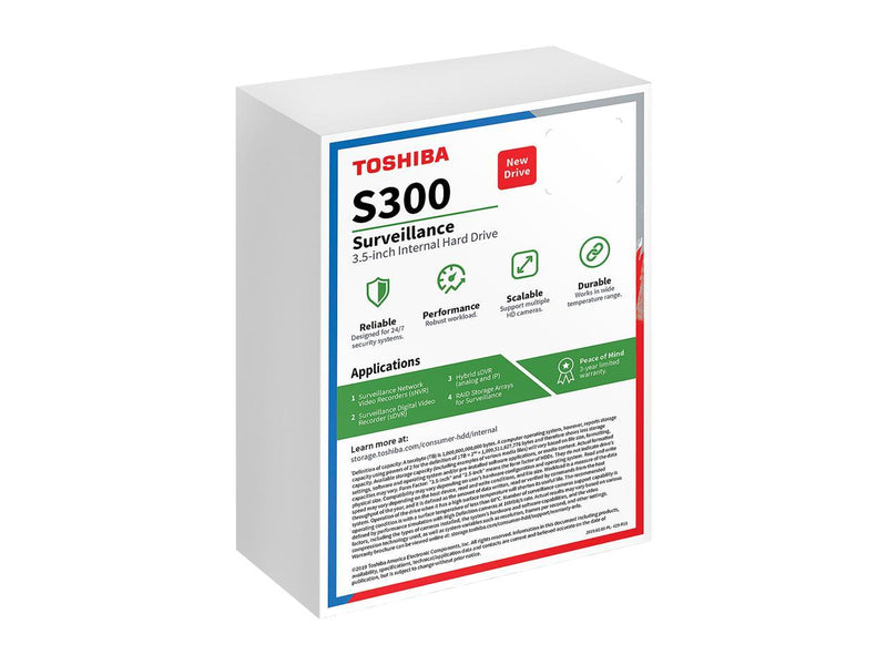 TOSHIBA S300 HDWT31AUZSVAR 10TB 7200 RPM 256MB Cache SATA 6.0Gb/s 3.5" Internal
